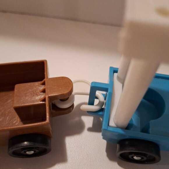 Vtg 1984 Fisher Price Zoo Tram Pieces & Brown Mountain Goat For #916 Train Cart - Picture 3 of 11